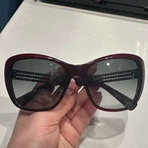 Balmain Burgundy and Black Sunglasses